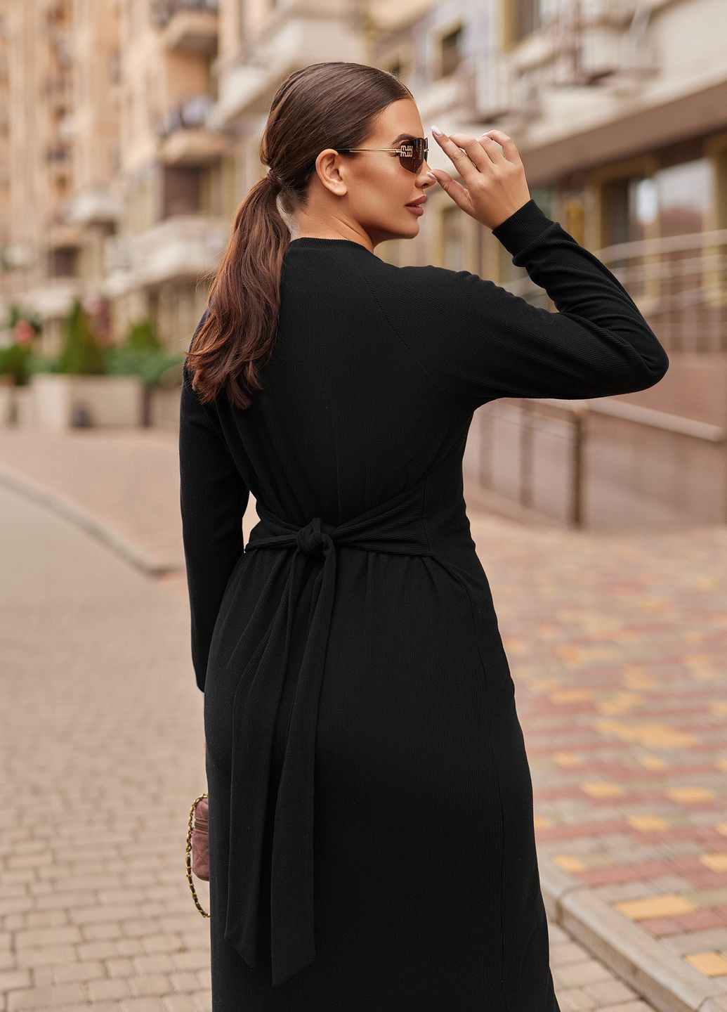 Чорна повсякденний, кежуал ангорова сукня силуетна, футляр No Brand однотонна