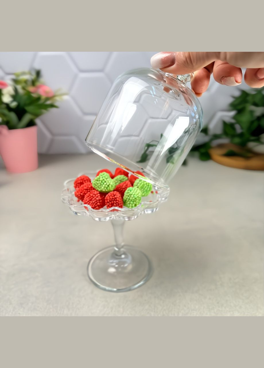 Небольшое стеклянное блюдо с купольной крышкой Patisserie Pasabahce (303210836)