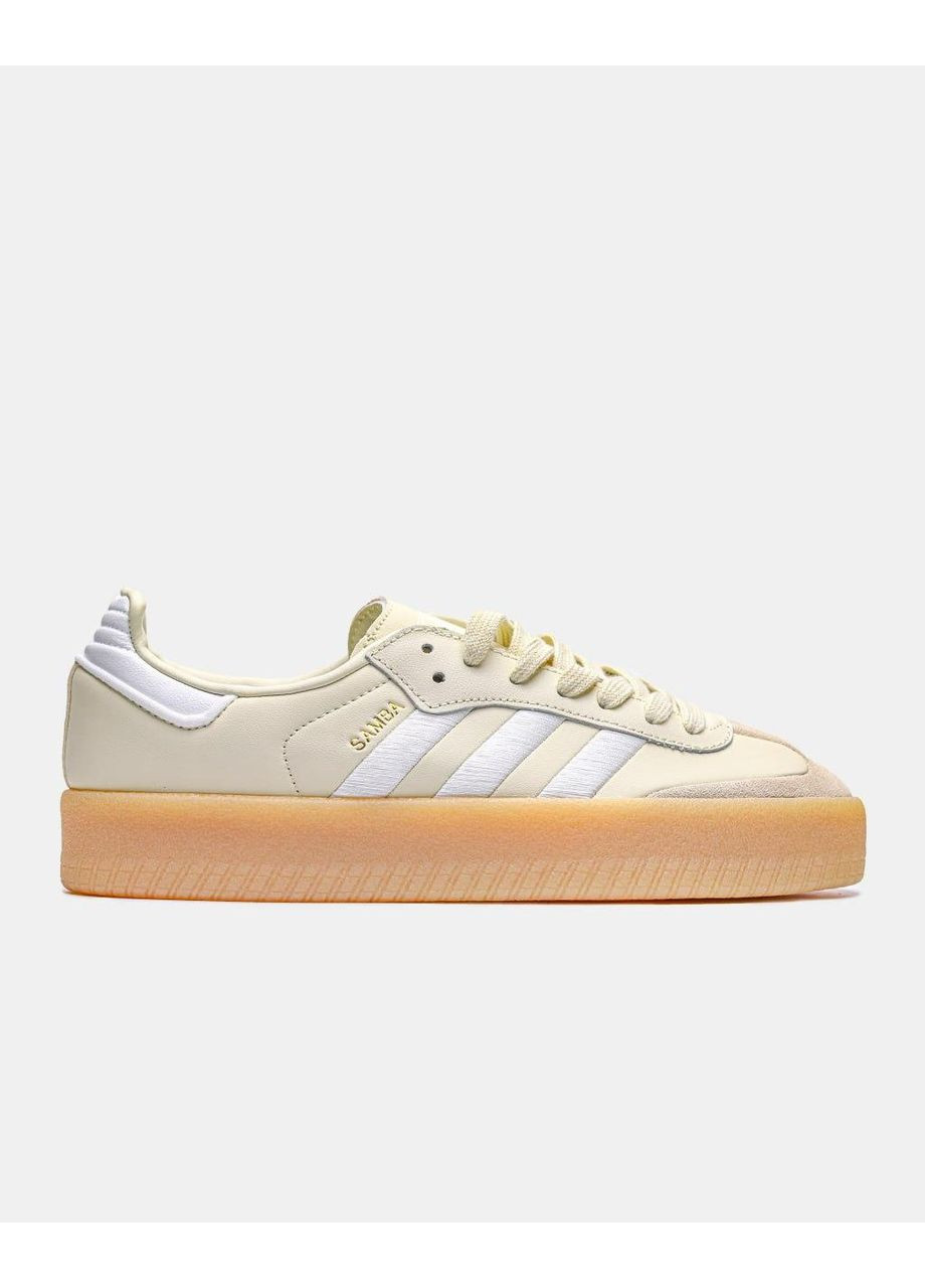 КРОСІВКИ ЖІНОЧІ ADIDAS SAMBA WONDER WHITE SILVER METALLIC АДІДАС САМБА No Brand бежеві демісезони (367171786)