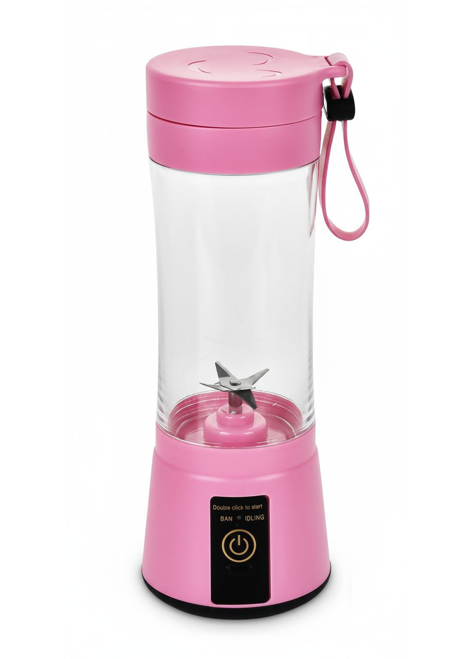 Портативный бутылка-блендер USB Rechargeable 380 мл для смузи, коктейлей, путешествий Розовый Stenson (363320686)