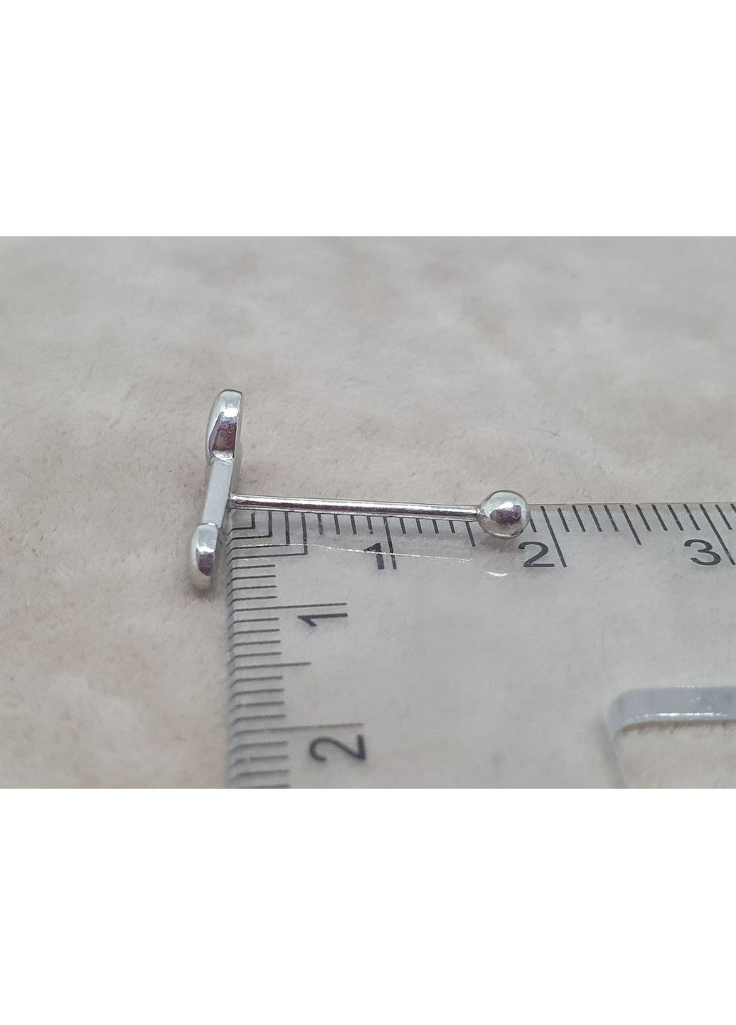 Срібна сережка для пірсингу язика. 6040 Ірій (371813288)