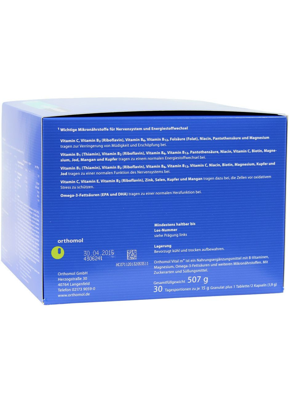 Витамины для мужчин Vital M (гранулы капсулы таблетки на 30 дней) Orthomol (280265854)