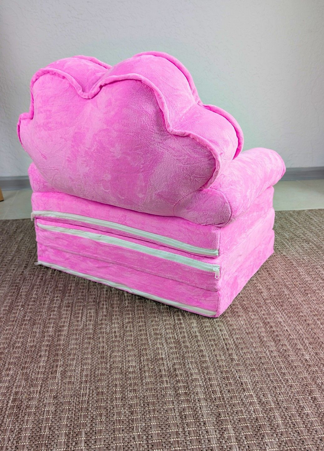 Дитяче крісло іграшка Принцеса малиновий плюшеве розкладне в ліжечко Lalapka (371797241)