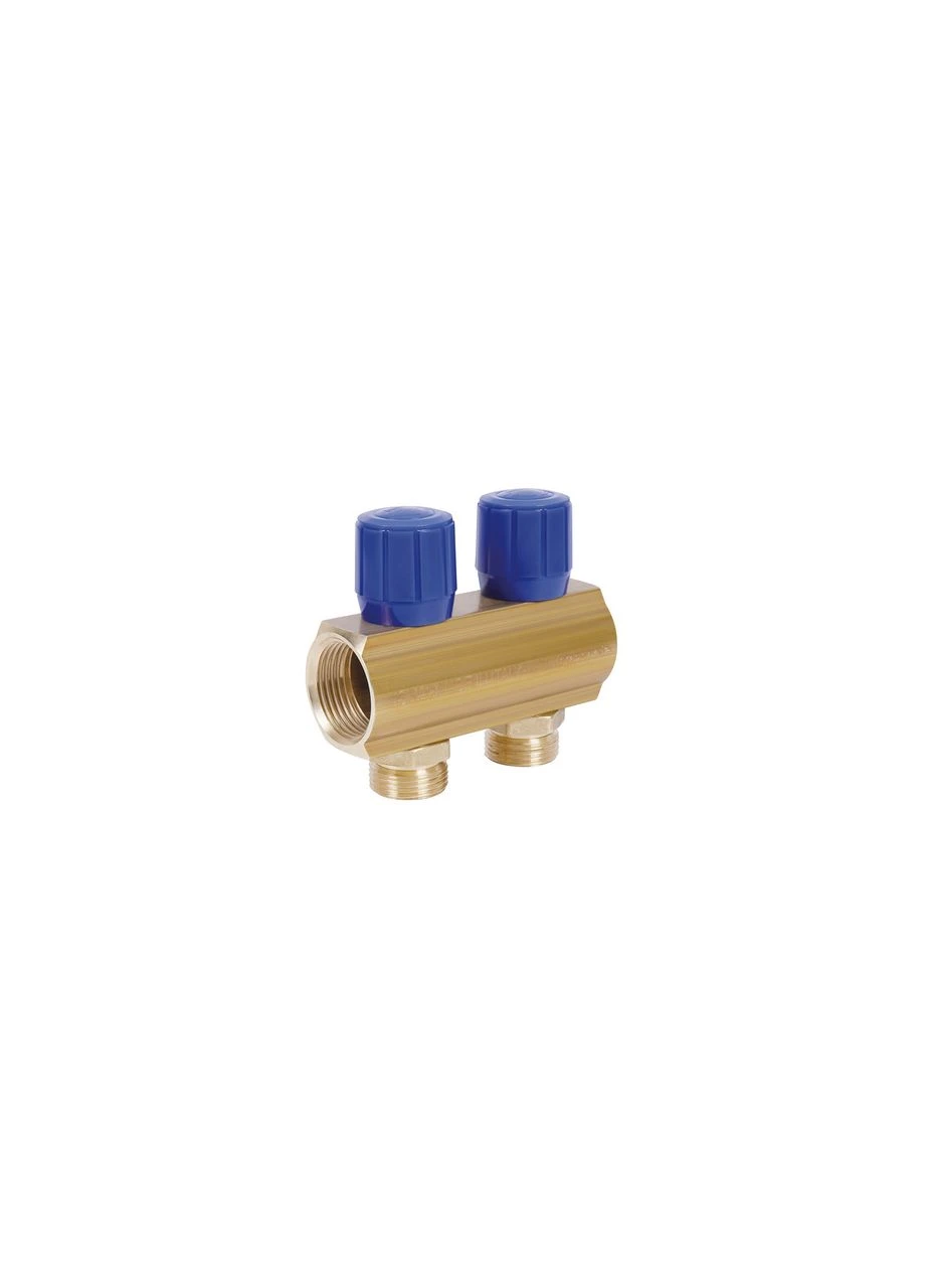 Коллектор с регулировочными вентилями 1" 2 выхода No1105 (Blue) Icma (397091662)
