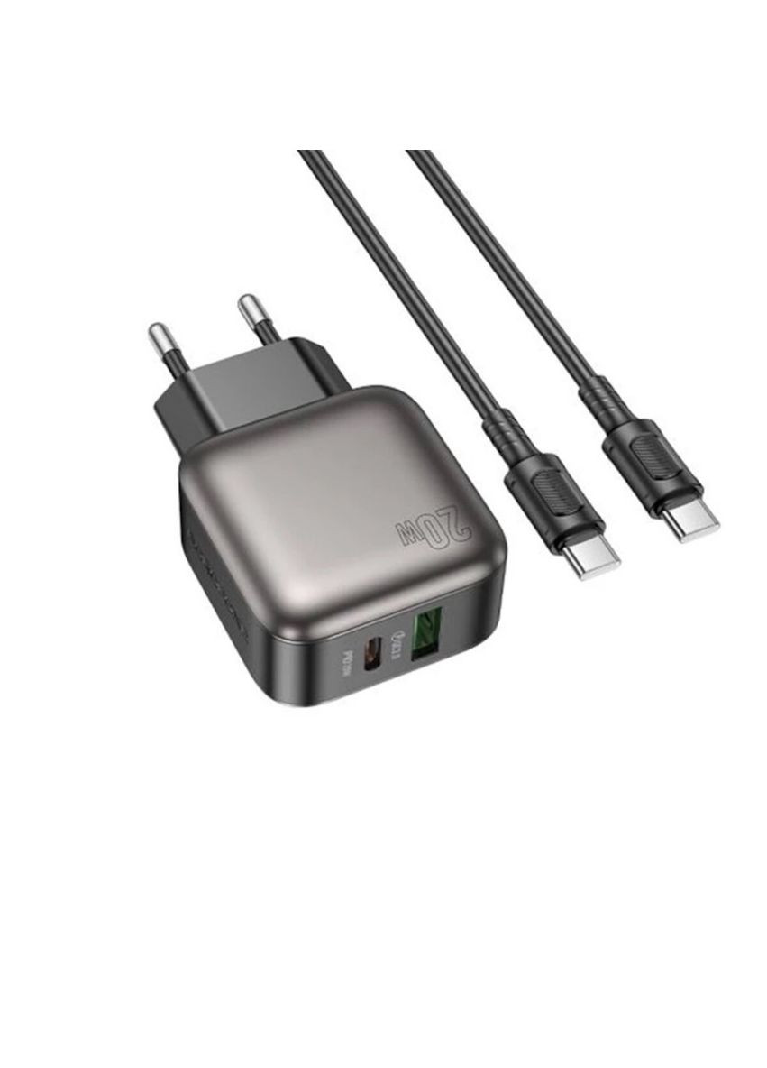 Сетевое зарядное устройство для PD20W+QC3.0 Charger Set (C to C) (EU) Black (6941991116223) Borofone BAS54A Absolute (334893558)