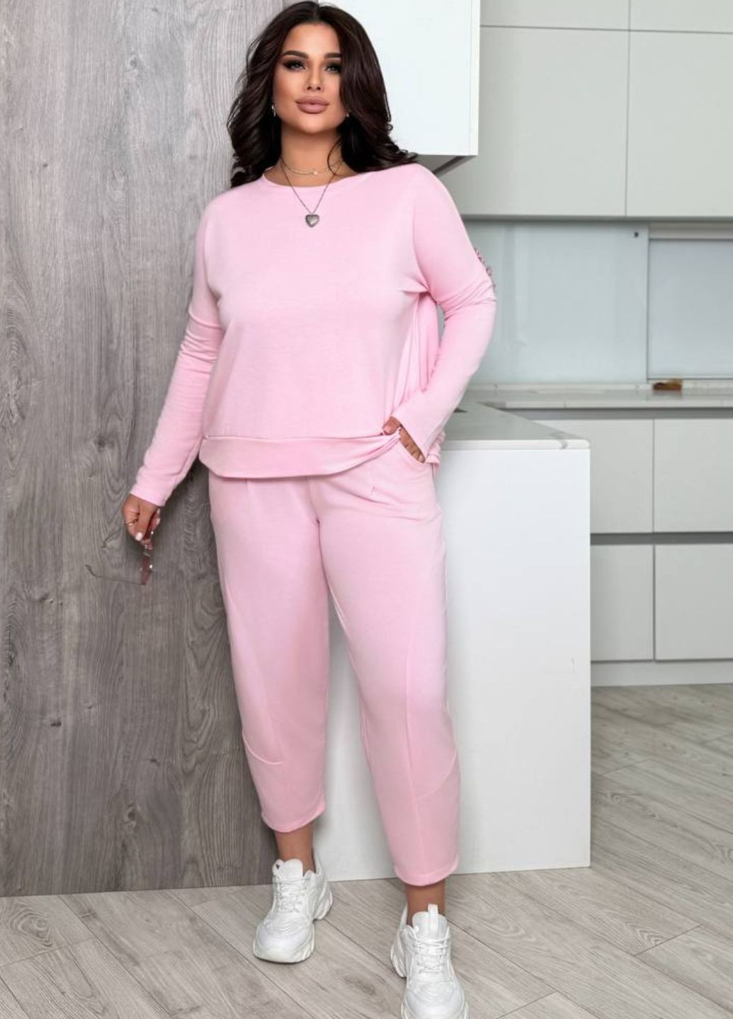 Жіночий однотонний костюм із двунитки Allthings (323196987)