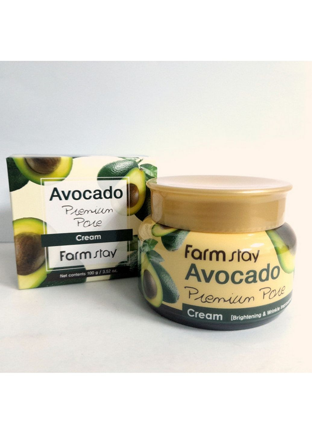 Крем, що освітлює для обличчя від зморшок avocado premium pore cream FarmStay (282593144)