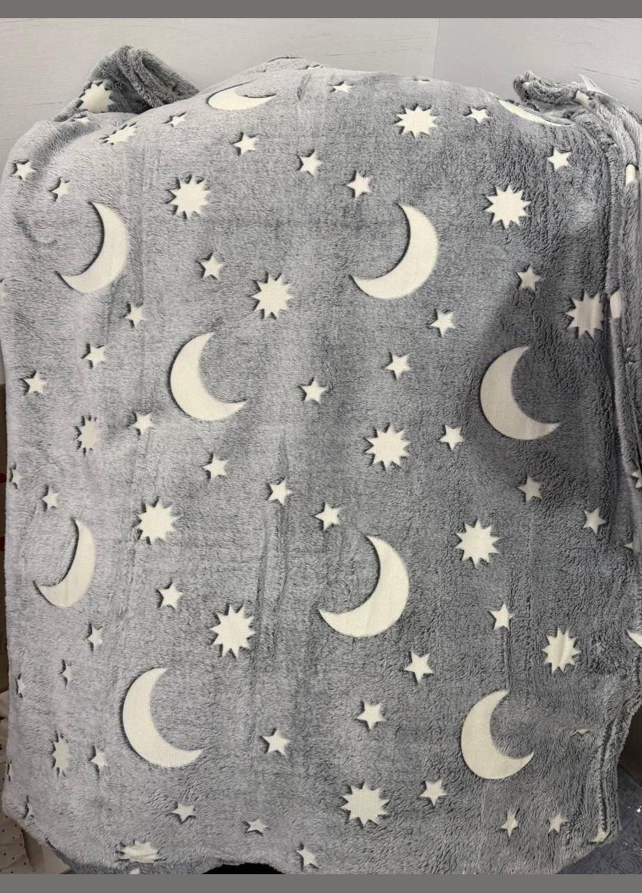 Детский светящийся плед ночью 150х200 Серая Луна (П4К-am-pled-svet-004-2) No Brand (323160872)