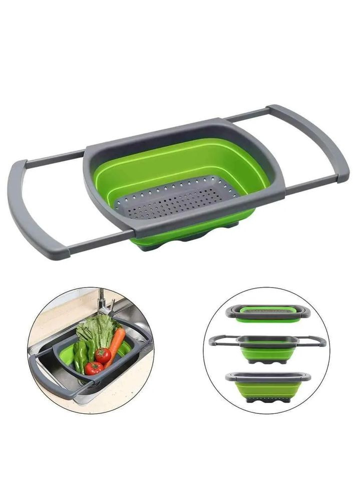 Складной дуршлаг Benson BN-091 силиконовый друшлаг для мытья овощей и фруктов Бенсон дуршлаг Бенсон Digital (363832680)