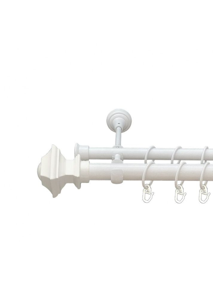 Карниз Борджеза металлический двухрядный открытый гладкая труба Арктис 25\19 мм 200 см (00-00010327) ORVIT (300278388)