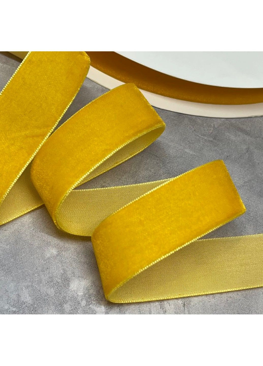 Велюр лента 2,5 см, цвет-темно-желтый, метр No Brand (314506011)