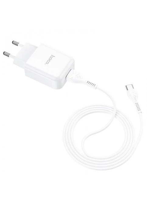 Сетевое зарядное устройство N2 Vigour с 1USB/2.1A с гибким кабелем Type-C MDR Hoco (371793728)