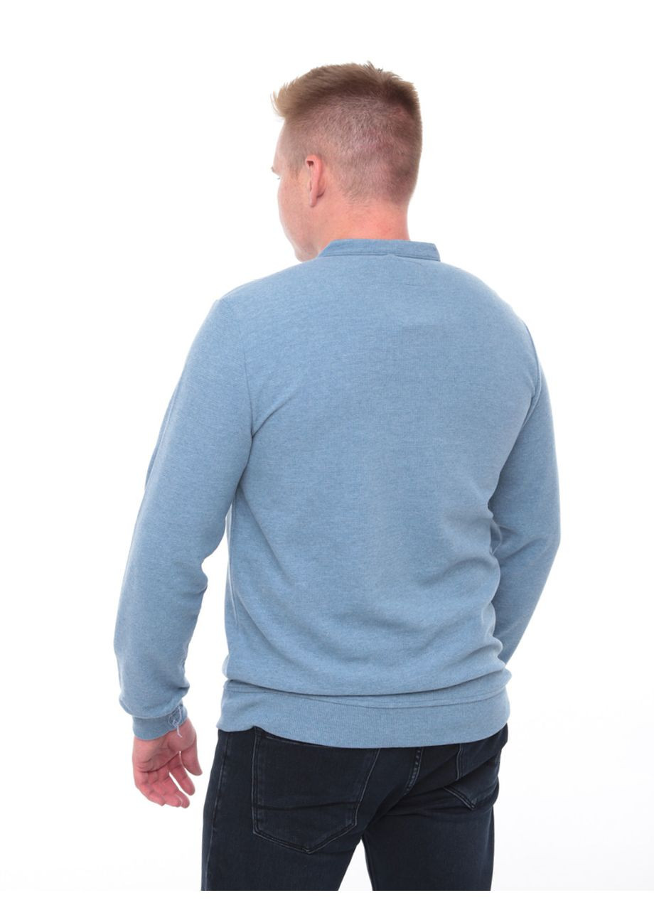 Голубой футболка-поло мужское голубое однотонное воротник стойка для мужчин MarcoStar однотонная