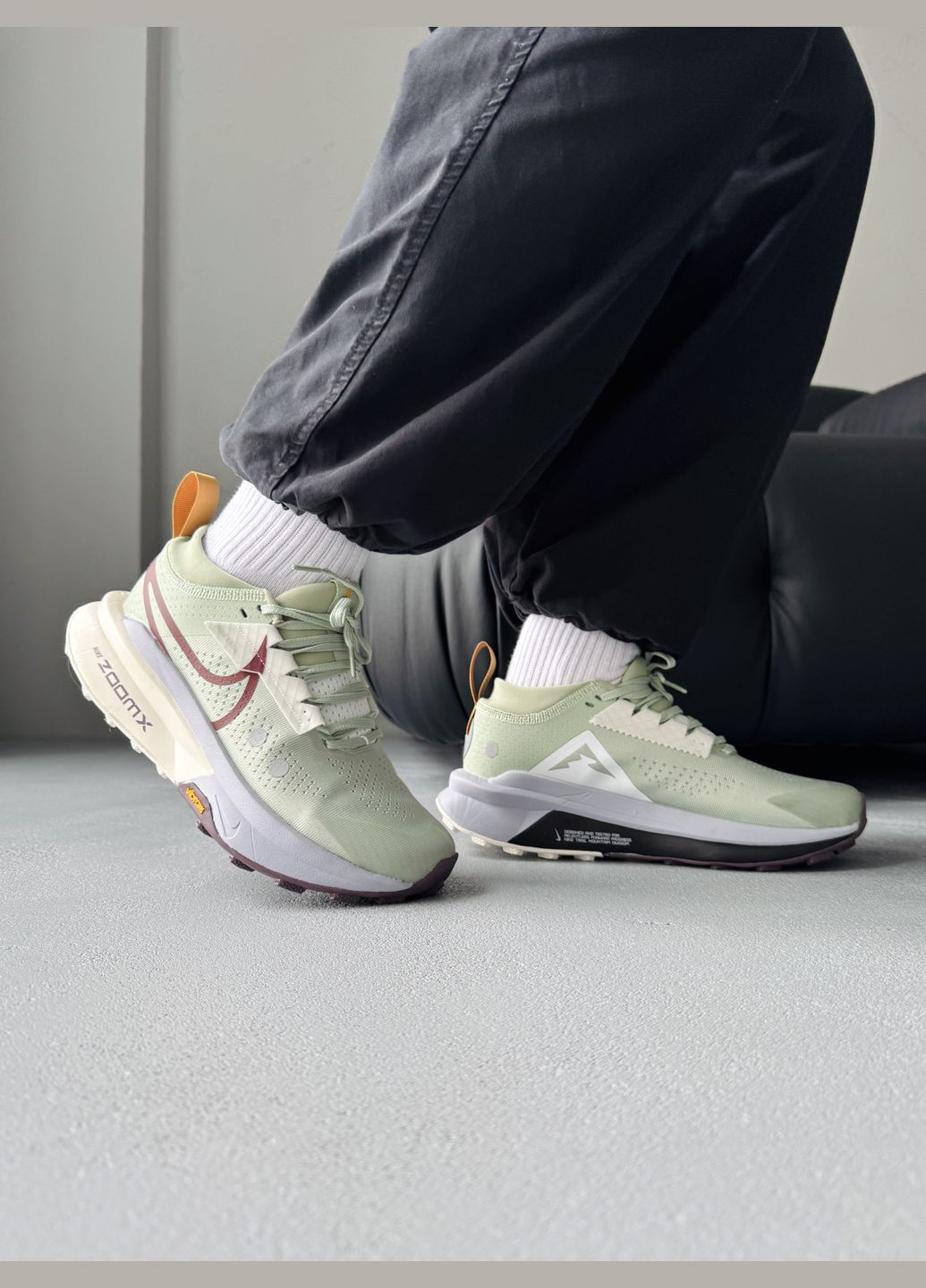 Мятные демисезонные кроссовки мужские nike zegama trail 2 zoomx mint | найк зегама треил 2 мятные No Brand