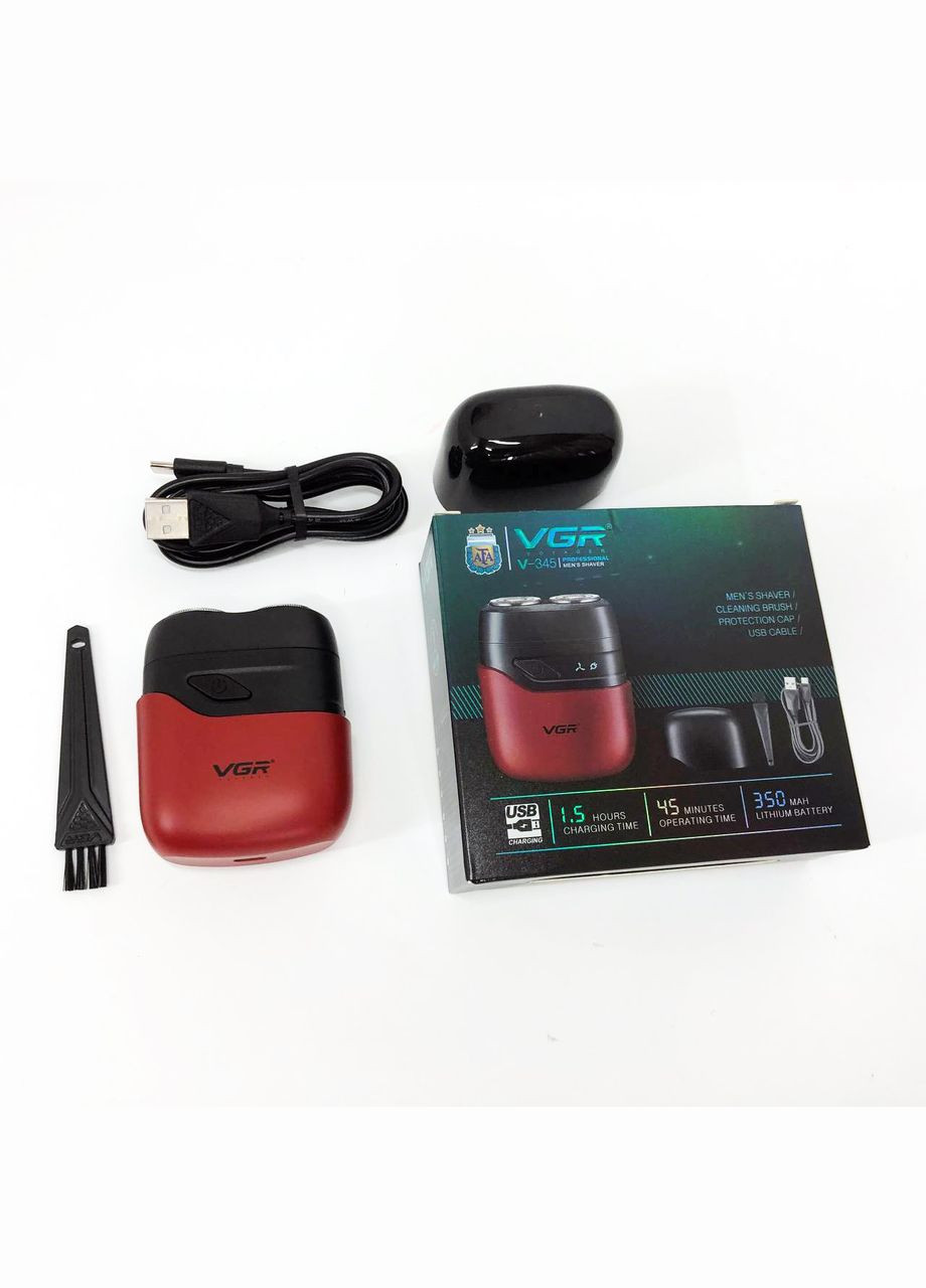Бритва для гладкого гоління VGR V-345, Багатофункціональний тример для стрижки волосся WG-811 і бороди No Brand (351486155)