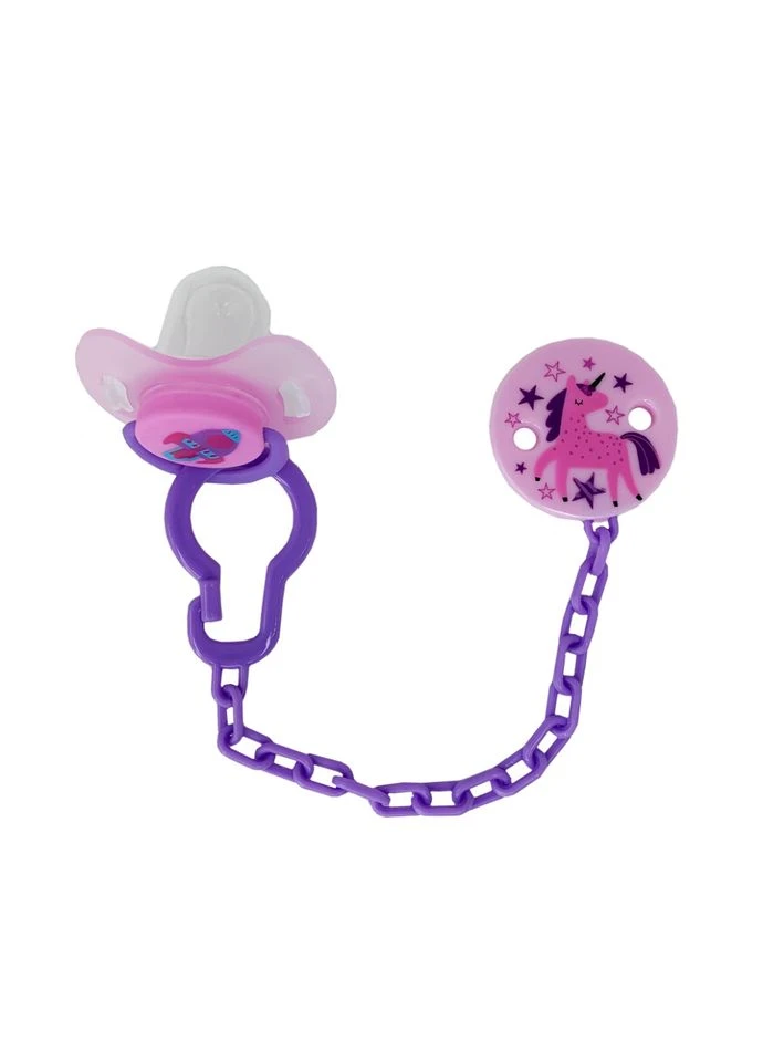 Дитячий набір Ланцюжок з пустушкою Mega Zayka MGZ0502(Violet) з кришкою Megazayka (300352586)
