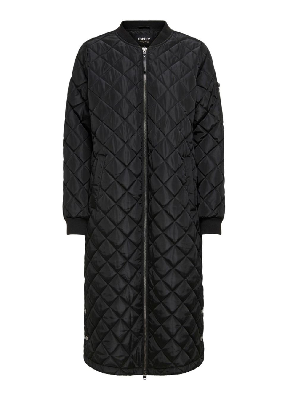 Чорне демісезонне жіноче стегане демісезоне пальто чорне,розмір М Only