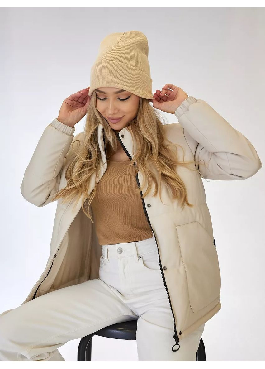 Молодежная двухслойная шапка бини Шорт No Brand Шапка біні шорт лопата (341083775)