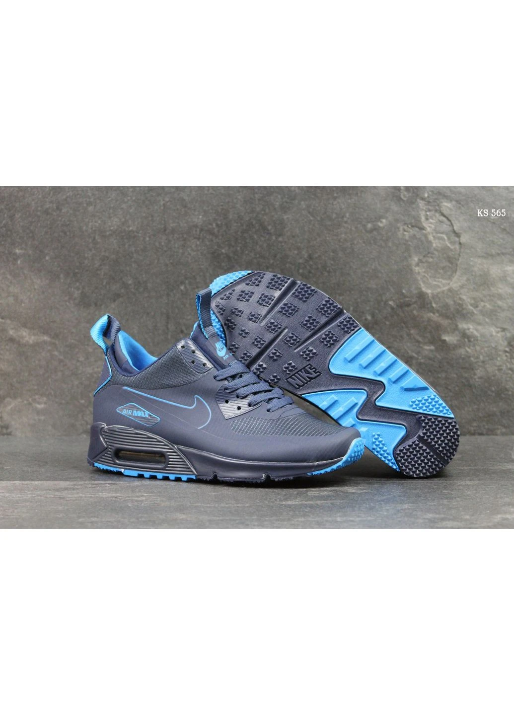 Синие летние кроссовки nike air max 90 ultra mid blue найк аир макс 90 No Brand