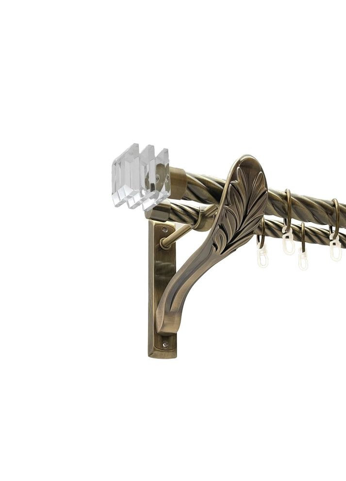 Карниз Милиора металлический двухрядный ретро скрученная труба Антик 25\19 мм 200 см (00-00016443) ORVIT (300279571)