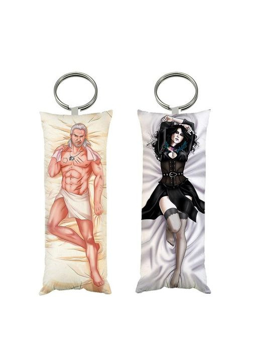 Брелок міні-дакімакура Геральт і Йеннефер Відьмак двосторонній 4х10 см (br0013) No Brand (327005994)