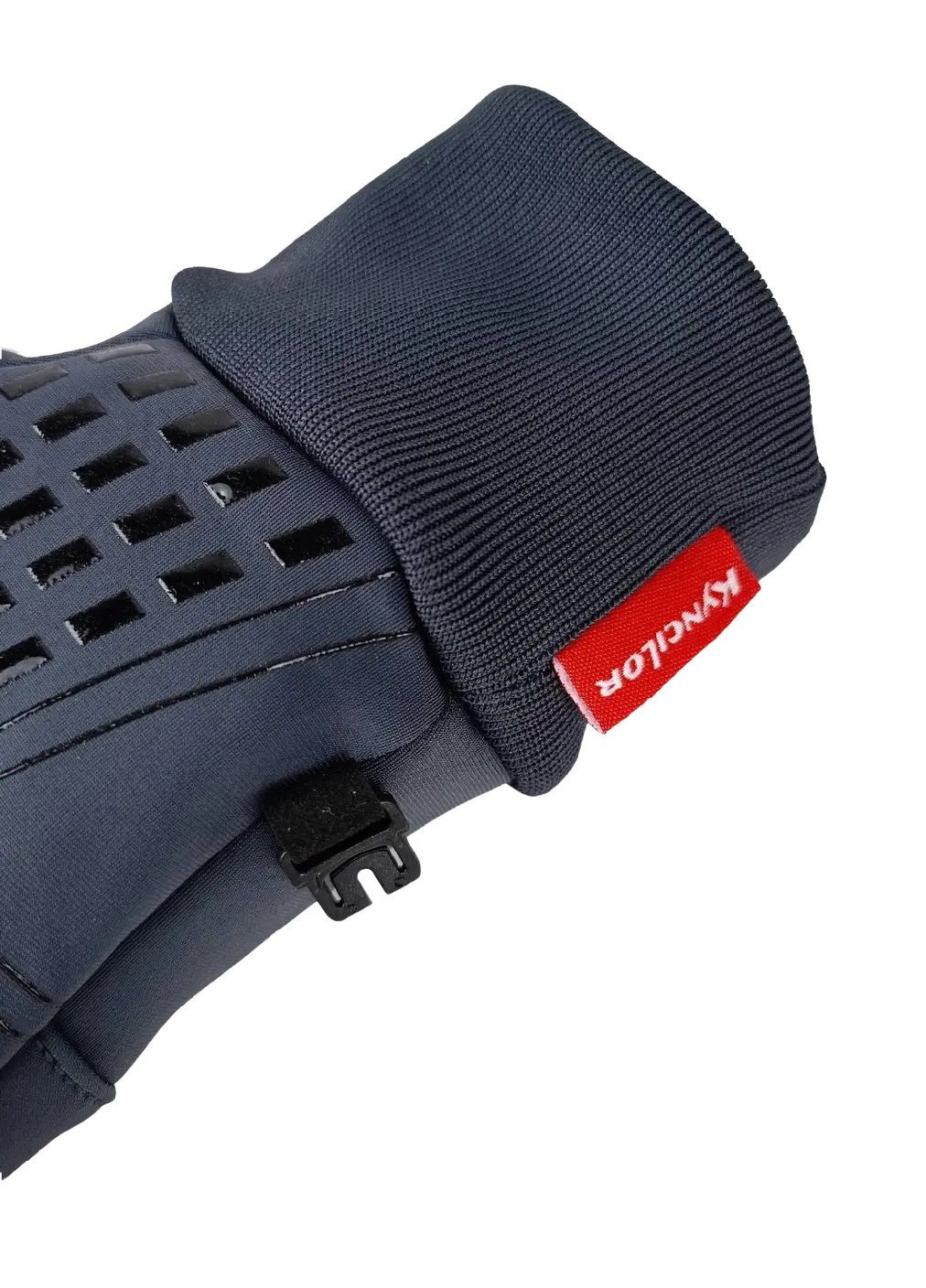 Рукавички із сенсорним нековзним покриттям світловідбивним елементом із водовідштовхувального матеріалу (478328-Prob) Сірі М Unbranded (304140640)