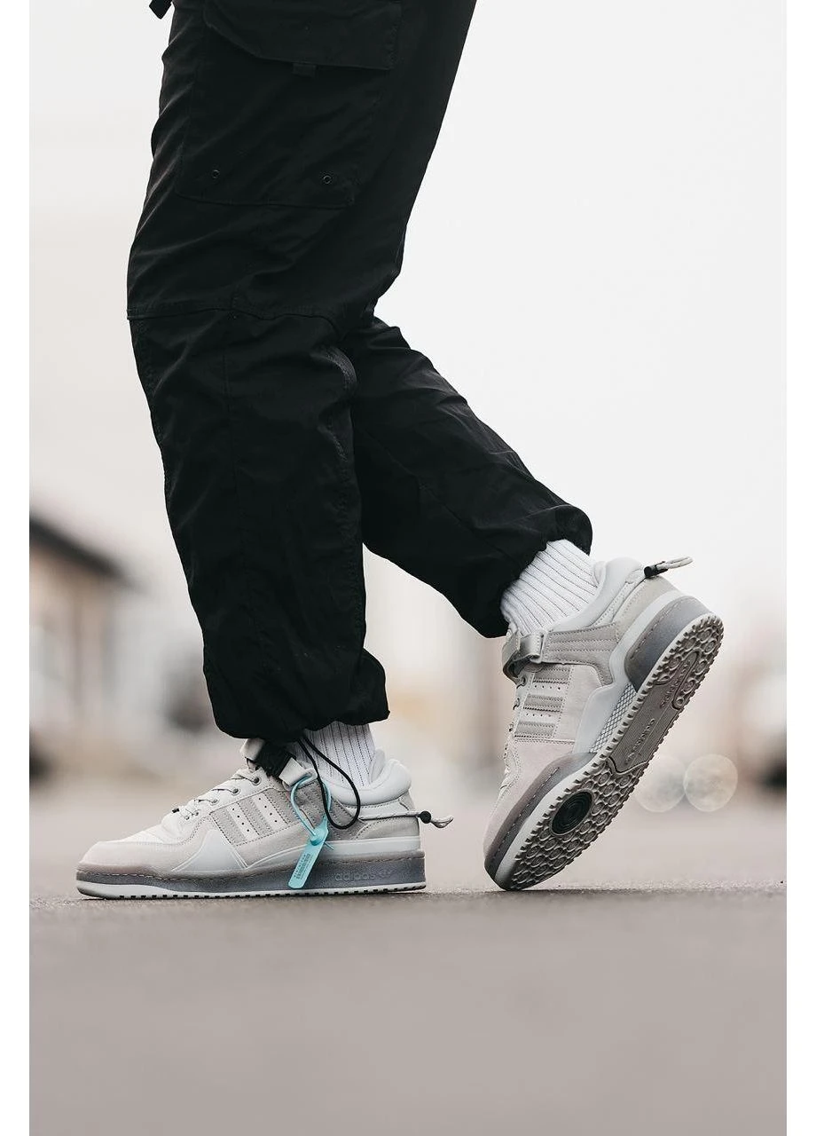 КРОСІВКИ ЖІНОЧІ ADIDAS BUNNY X FORUM LOW LIGHT GREY CLOUD WHITE АДІДАС БЕД БАНІ БІЛІ No Brand білі демісезони (391952371)