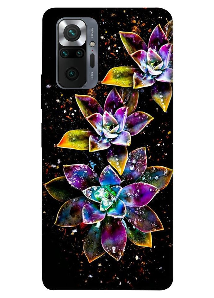 Чохол із принтом для Xiaomi Redmi Note 10 Pro Max для Ксьомі, ксіоміредами ноті 10 про макс Flowers on black No Brand (339678485)