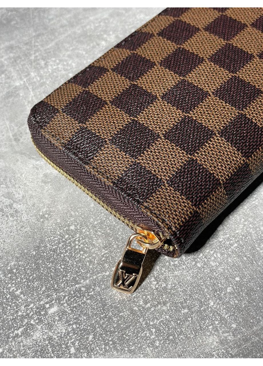 Кошелек коричневий бумажник женский Louis Vuitton Wallet Zippy Brown LV Луи Витон портмоне No Brand (360890545)
