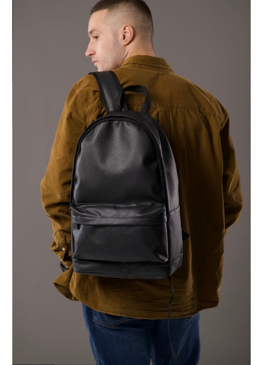 Рюкзак класический Urban Skin Pro - чёрная экокожа 41×28×14 No Brand (370639347)