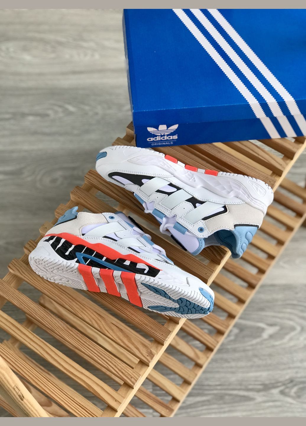 Білі Осінні кросівки чоловічі adidas niteball white | адідас найтбол білі No Brand
