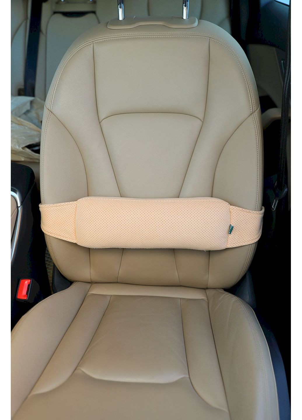Топова подушка під поперек з натуральної алькантари. Бежевий. AV-2AL-H-301 Ekko Seat (353718991)