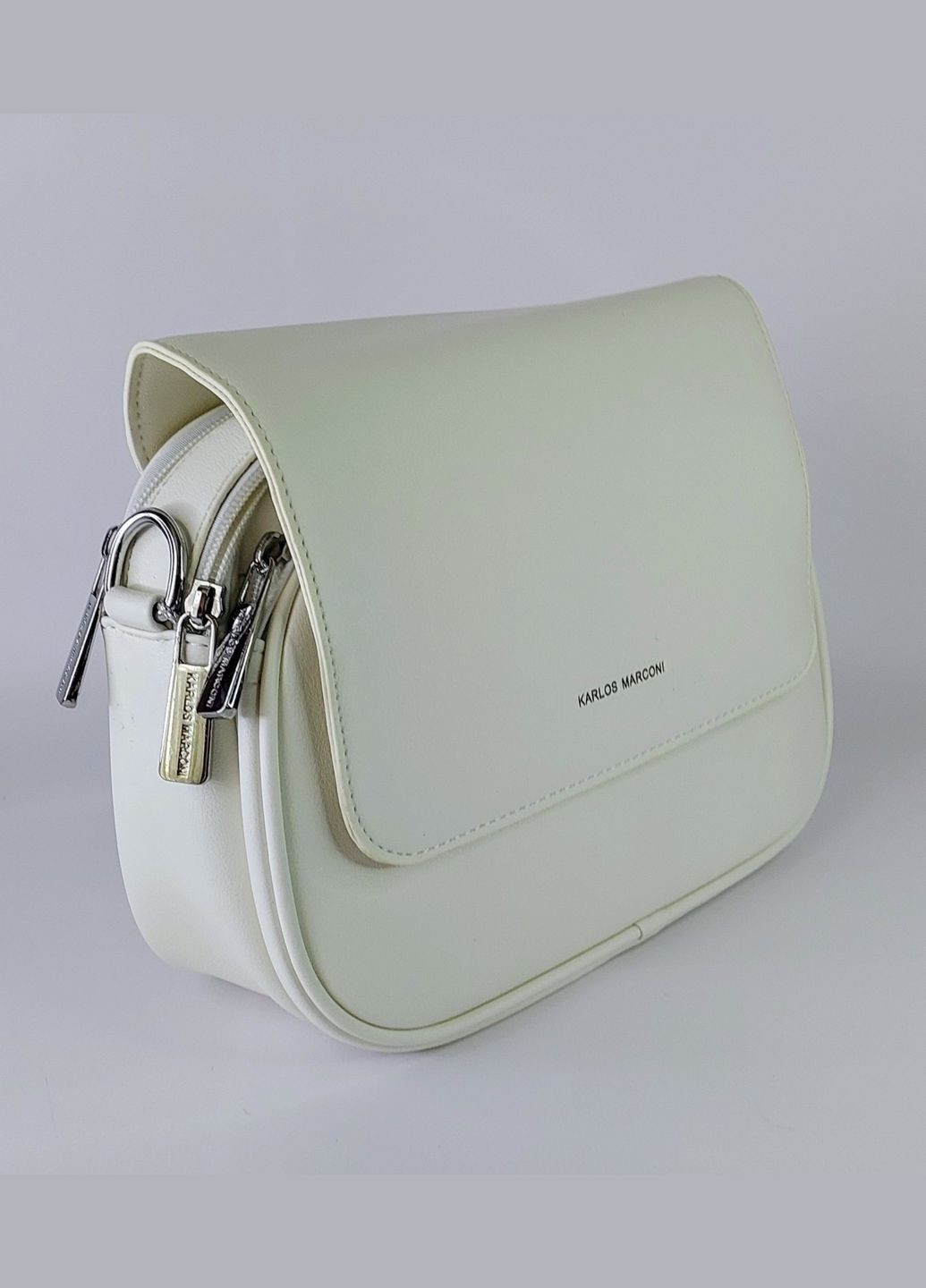 Сумка женская кросс-боди на два отделения белая Karlos Marconi (347640666)