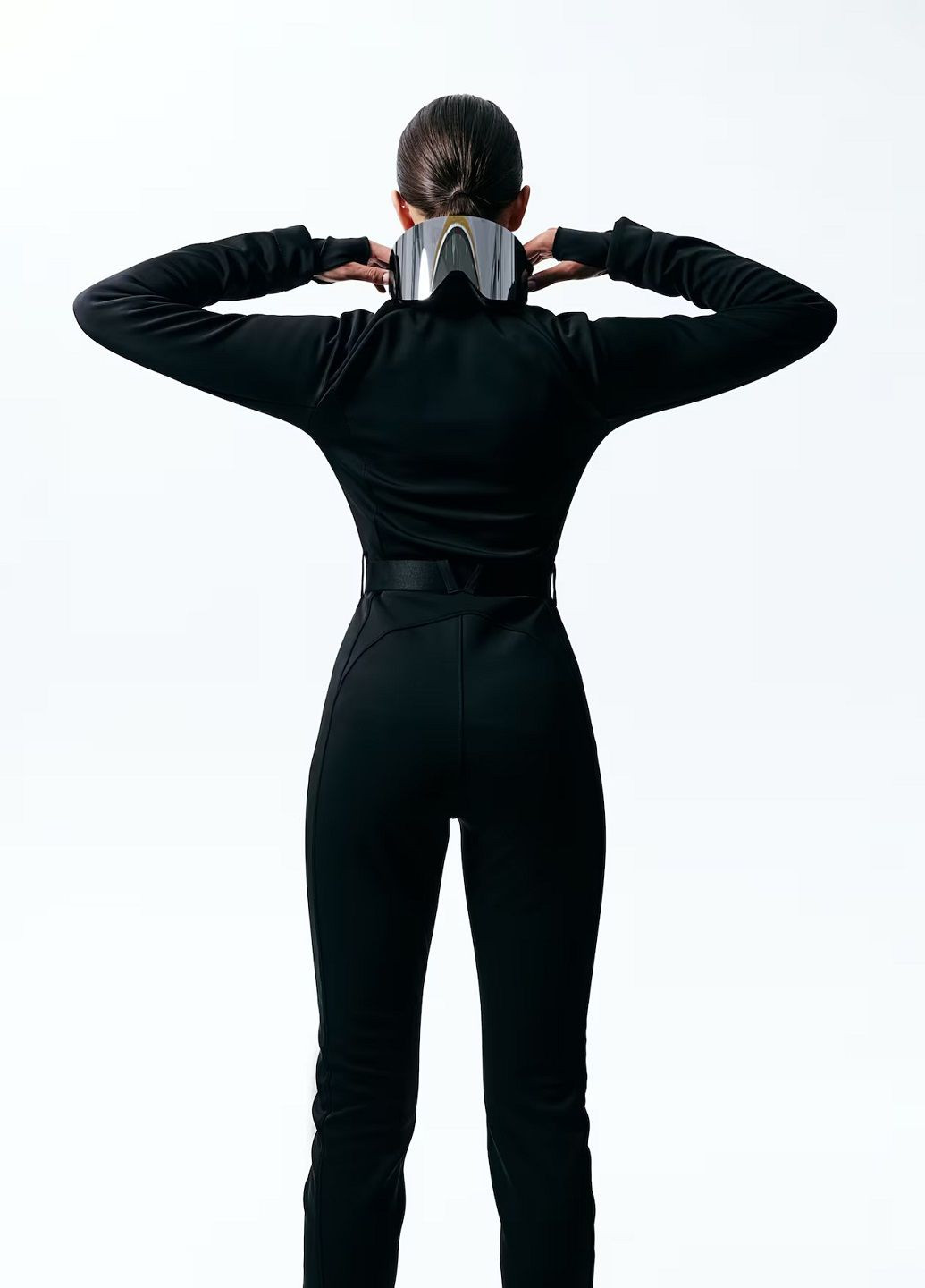 Комбинезон H&M однотонный чёрный спортивный