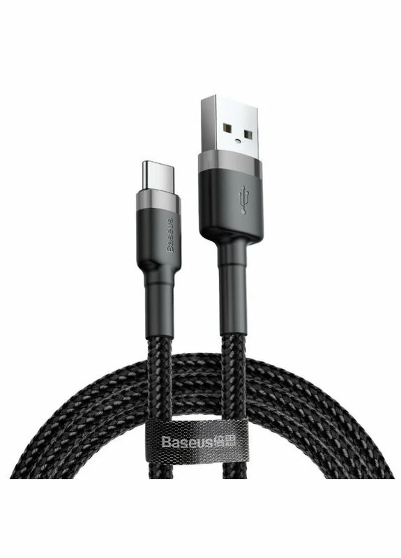 Кабель Cafule Cable USB для TypeC 3A 1m Gray+Black (CATKLF-BG1) Baseus (306620971)