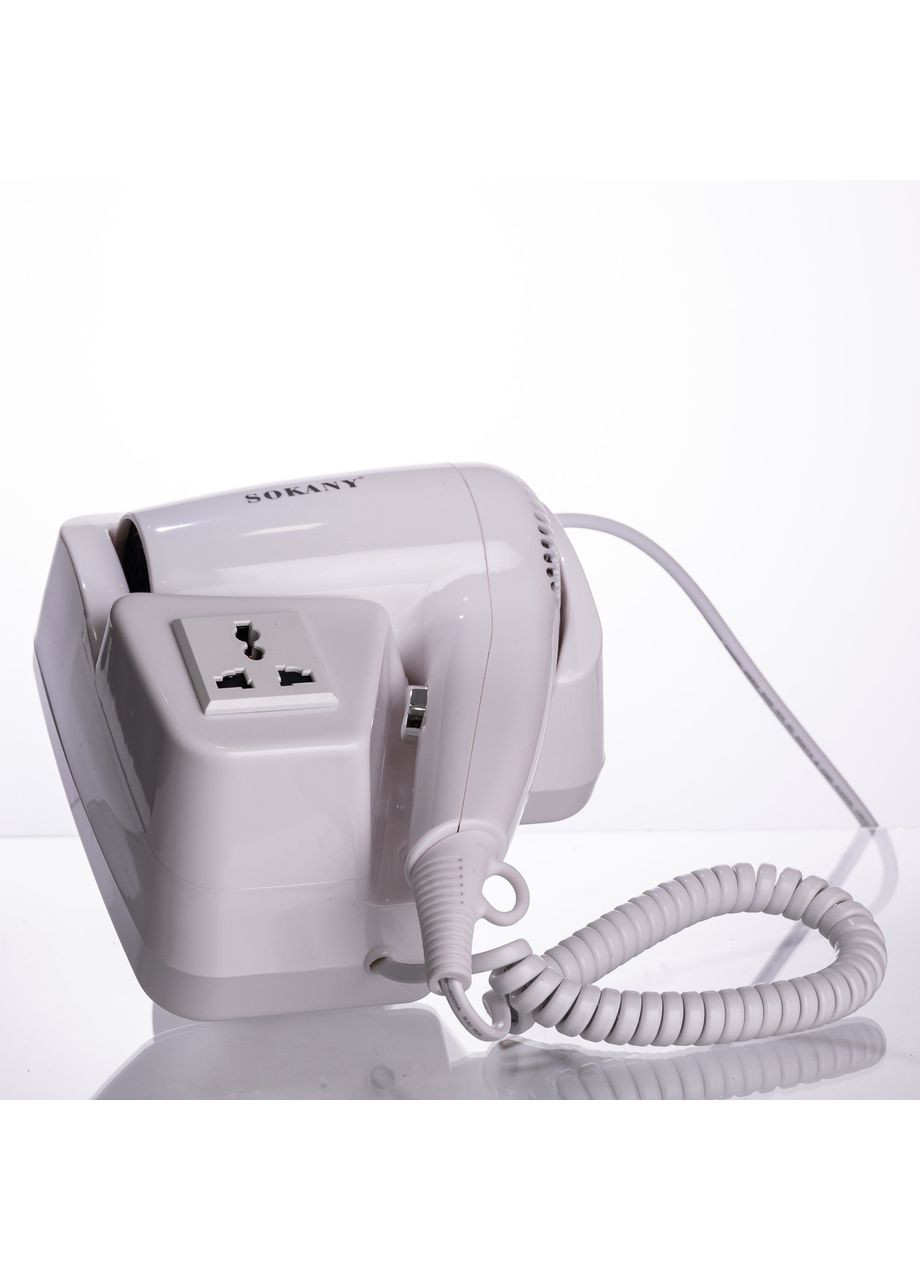 Фен настінний для сушіння волосся побутовий фен для укладання компактний потужний 1200 Вт SK-CF-2217 Sokany (370974618)