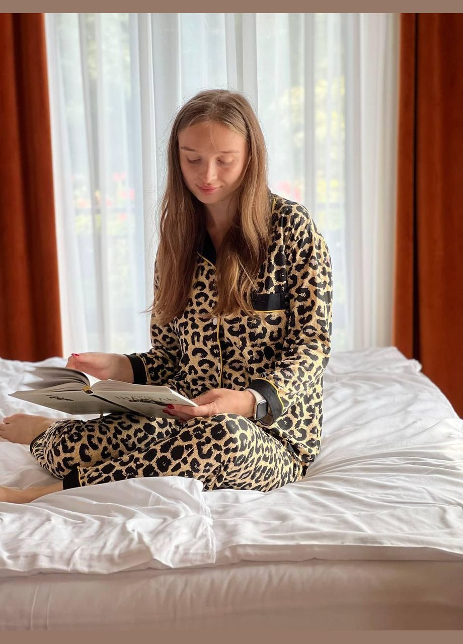 Комбинированная всесезон женская пижама 2479 (леопардовая) No Brand