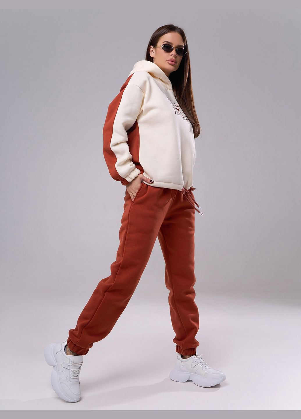 Чорно-рожевий утеплений костюм із написом No Brand (311682445)