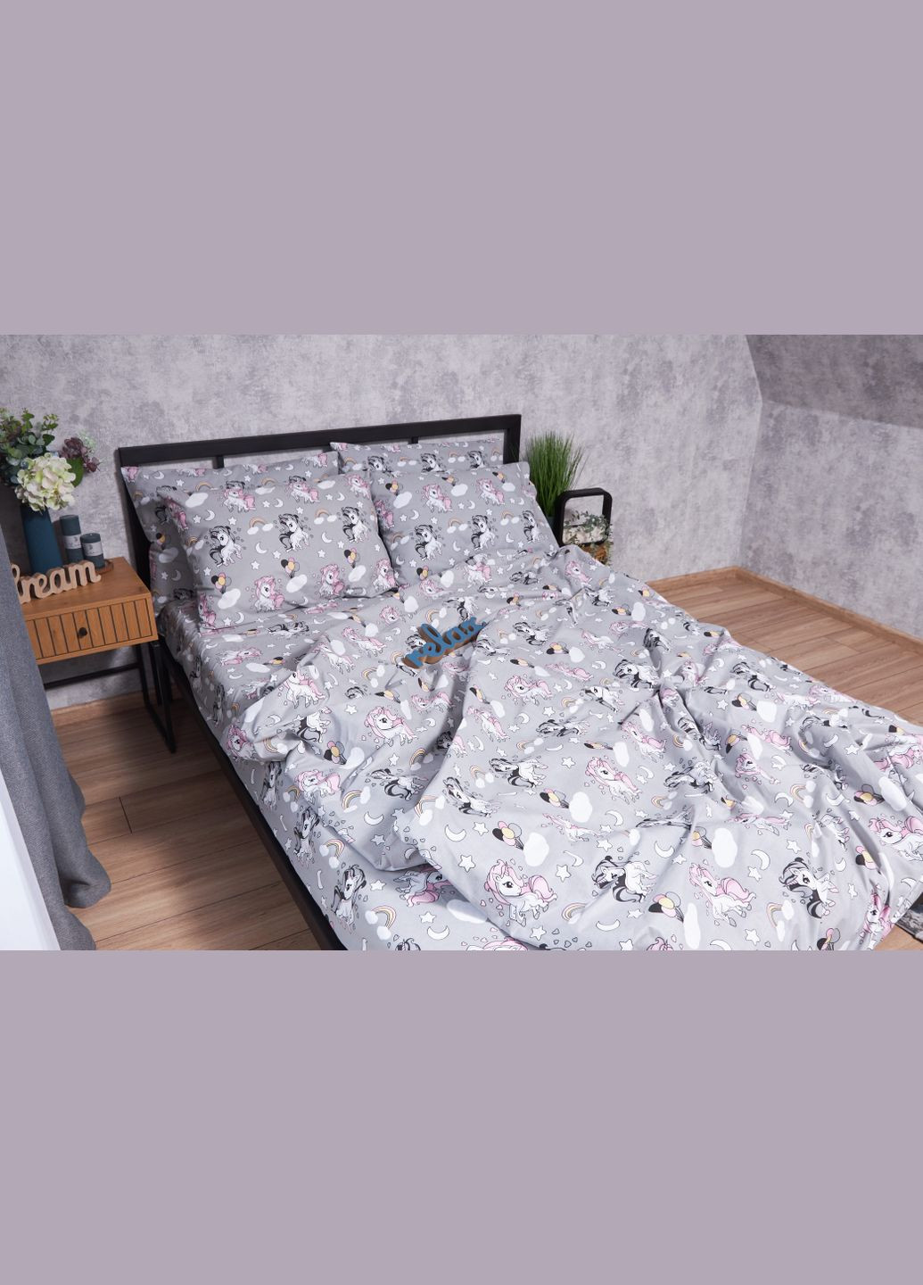 Комплект постельного белья Бязь Gold Люкс «» семейный 160х220х2 наволочки 4х70х70 (MS-820001807) Moon&Star Unicorn (285717306)