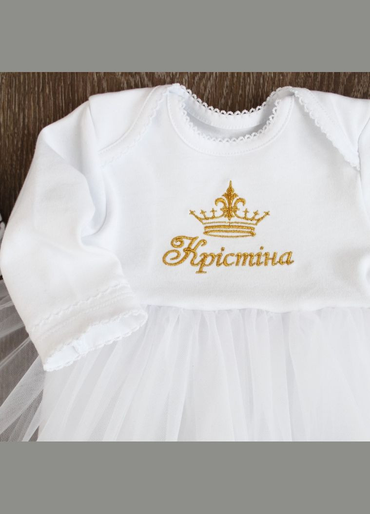 Іменний комплект на хрещення дівчинки з махровою крижмою, Крижма іменна з датою, Одяг для хрестин дівчинці 74 No Brand (301033857)