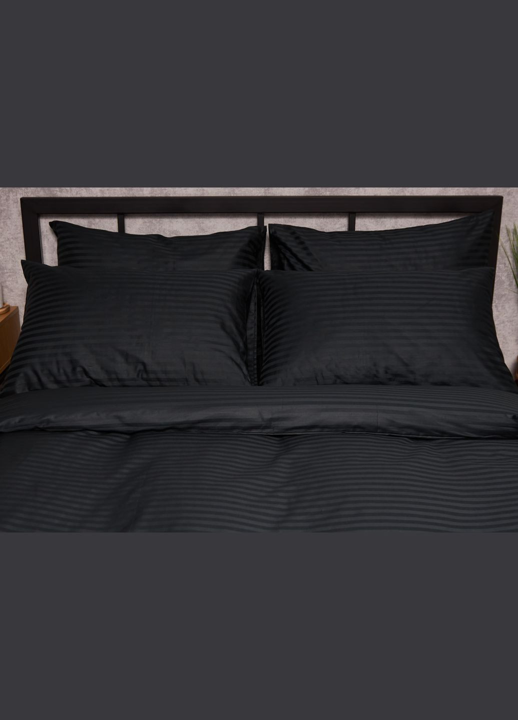 Комплект постельного белья Satin Stripe «» евро 200х220 наволочки 4х50х70 (MS-820005263) Moon&Star Midnight Luxe (296909806)