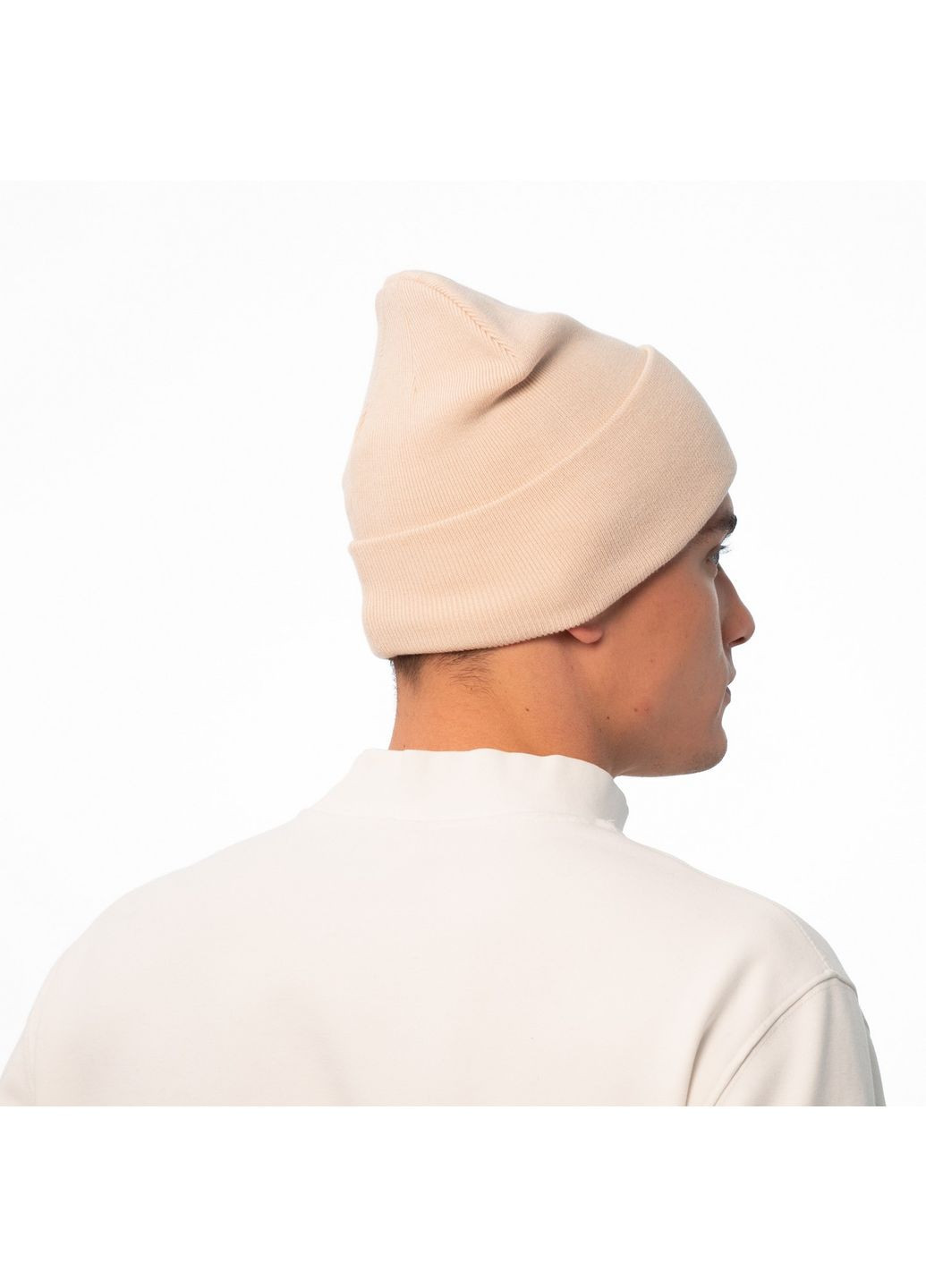 Шапка бини мужская вискоза бежевая RUTH 977-816 LuckyLOOK 977-816M (322789108)