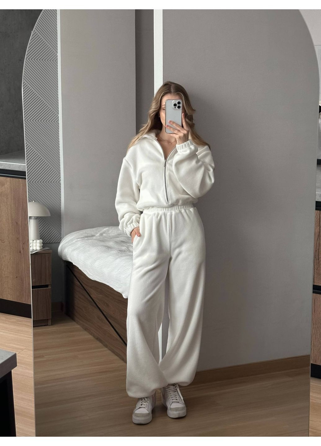 Женский комбинезон полар-флис No Brand Р4960-9147/3 комбинезон-брюки молочный флис