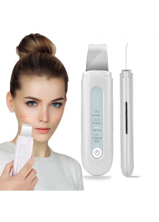 Скрабер портативный ультразвуковой для чистки лица с EMS и ионизацией Beauty Effect WAU-55 Beauty Face (302395787)