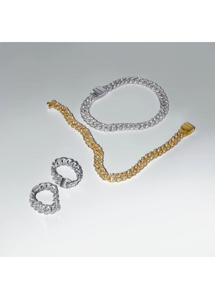 Серебряное кольцо Пандора "Кубинское плетение из паве" 193557C01 Kabluchka (355345256)