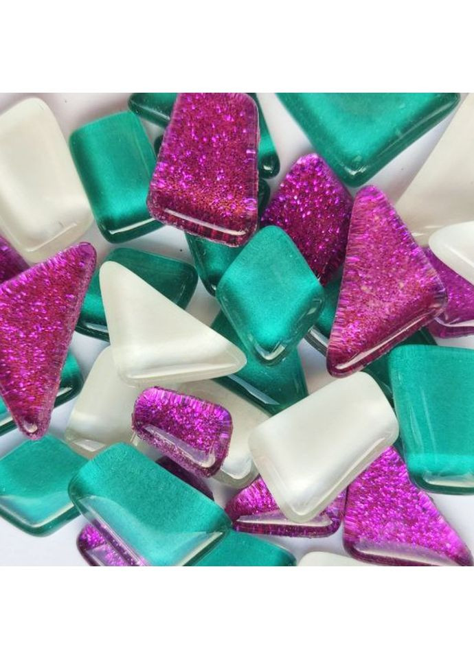 Дитячий набір для творчості "Мозаїчний мікс" MA5004 білий, бірюзовий, фіолетовий з глітером Mosaaro (367185380)