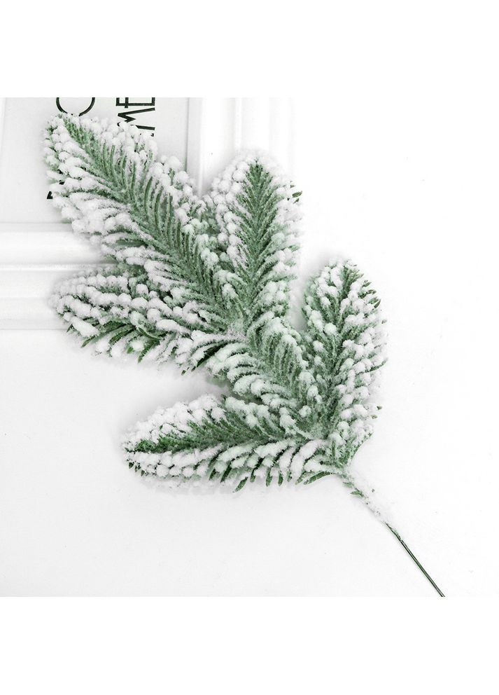 Искусственная хвойная веточка «Нобилис» заснеженная, пластиковая на жесткой проволоке, 20 см, зеленая No Brand (361385376)
