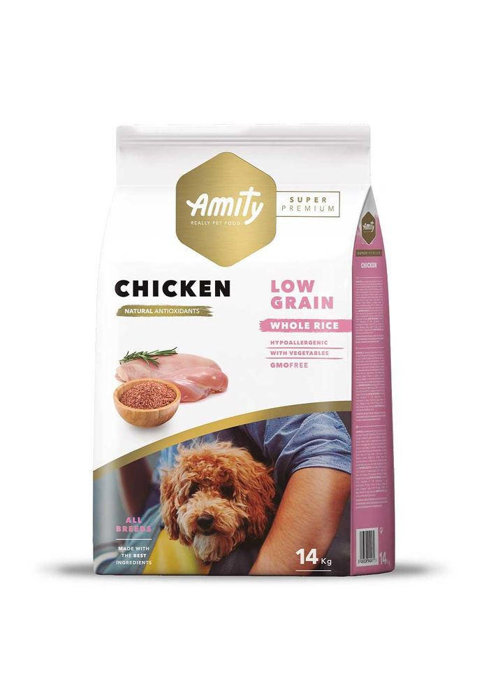 Сухий корм для дорослих собак, Super Premium Chicken, з куркою 14 кг (*) AMITY (316261567)