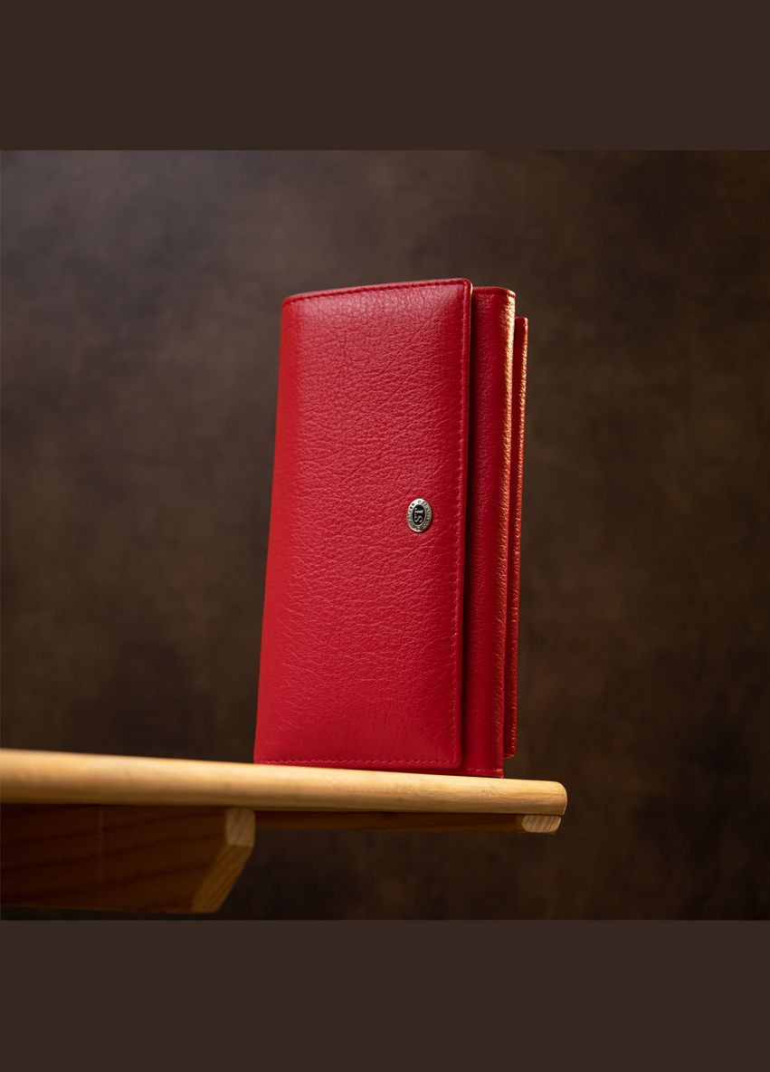 Класичний жіночий гаманець 19376 Червоний st leather (298570761)