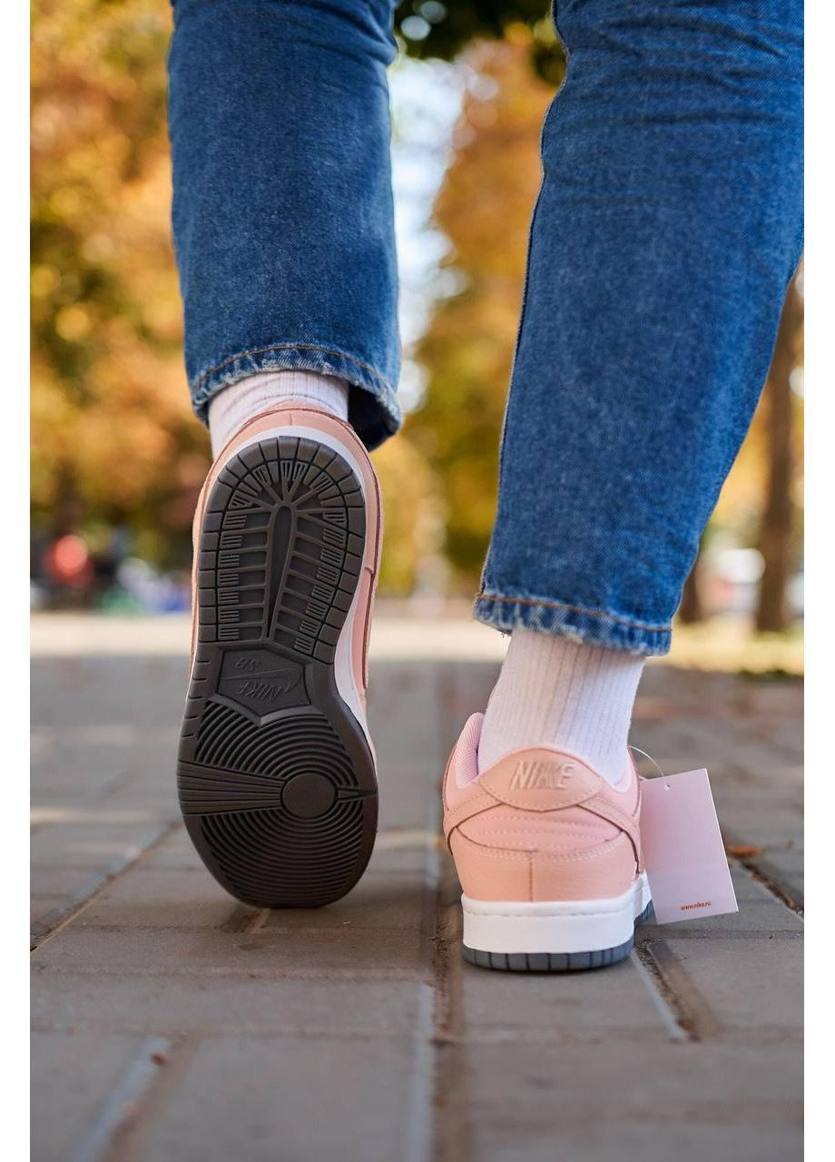 Рожеві Осінні кросівки чоловічі nike sb dunk pink white найк сб данк No Brand